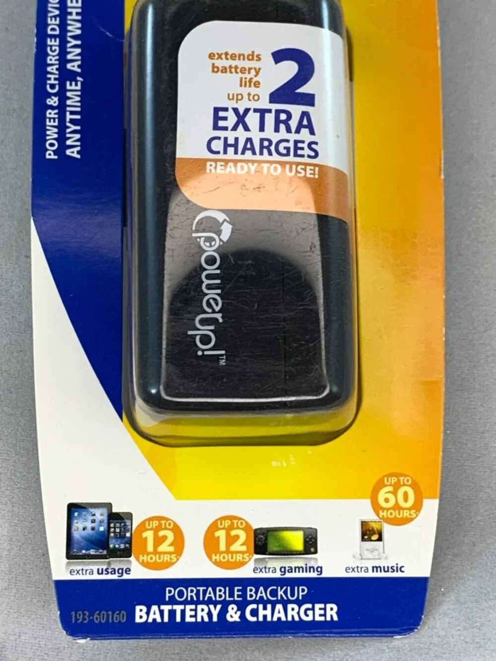 PowerUp! Portable 2200mA Power Pack USB Battery Charger With LED Flashlight NEW